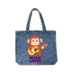 Music Lover Monkey Denim Tote Bag