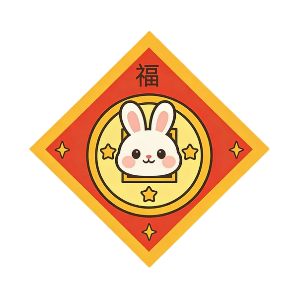 Sweet Rabbit Zodiac Door Plaque (8×8)